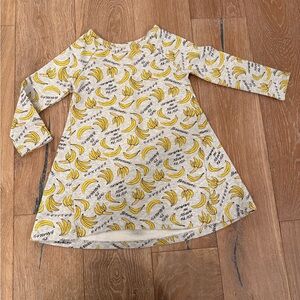 Tucker + Tate Banana Print Kids Dress - Yellow and Cream